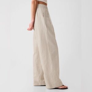 Gap high-rise wide leg linen blend trouser slouchy pants sz 14